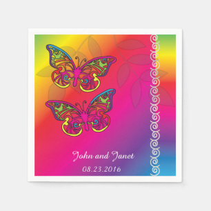 Psychedelische Butterfly-Designs Serviette