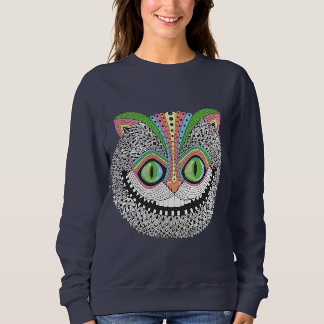 Psychedelische Cheshire-Katze Sweatshirt (Vorderseite)