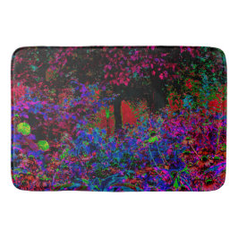 Psychedelische Crimson Red and Black Garden Sunris Badematte