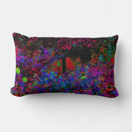 Psychedelische Crimson Red and Black Garden Sunris Lendenkissen