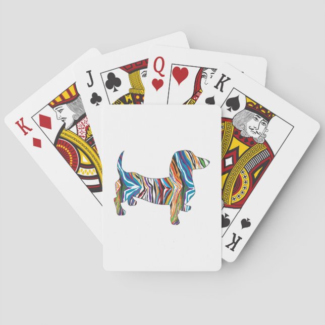 Psychedelische Dackel Spielkarten (Rückseite)