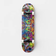 Psychedelische Decks für Skateboard
