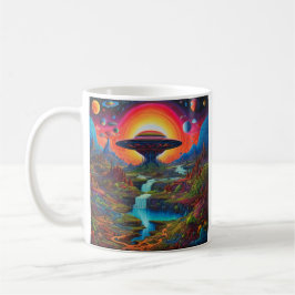 Psychedelische Dreamscape-Alien Kaffeetasse