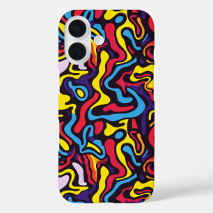 Psychedelische dunkle Farbe iPhone 16 Hülle