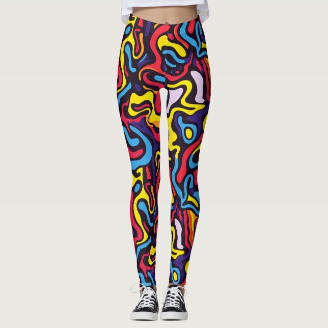 Psychedelische dunkle Farbe Leggings (Vorderseite)