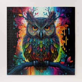 Psychedelische Fantasie Hippy Owl Puzzle