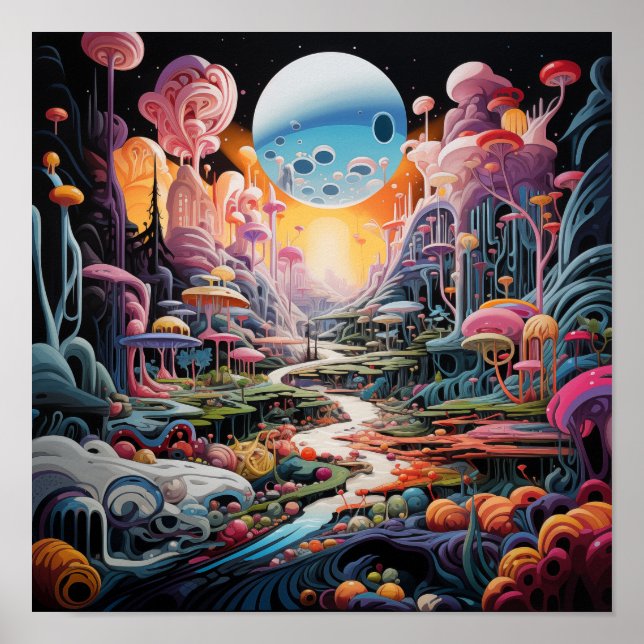 Psychedelische Fantasie Poster (Vorne)