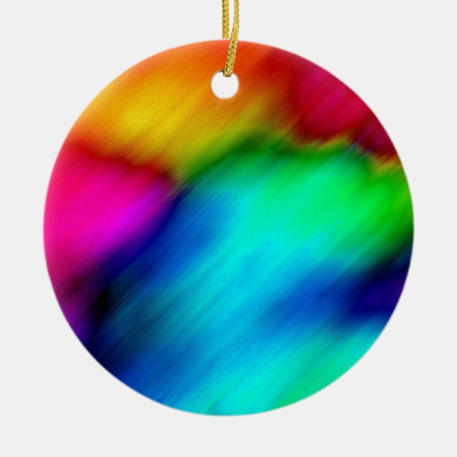 Psychedelische Farben Keramik Ornament (Vorne)