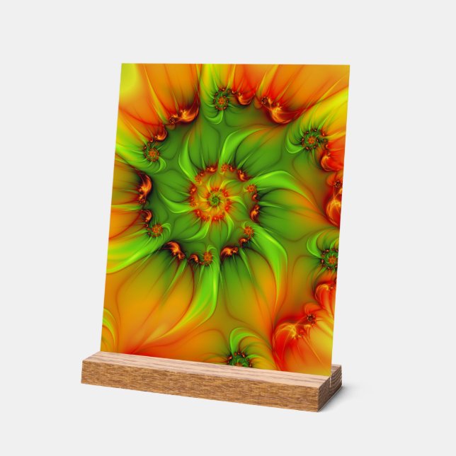 Psychedelische Farben Modernes Abstraktes Fraktal  Acrylschild (Winkel)