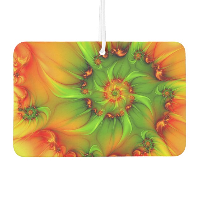 Psychedelische Farben Modernes Abstraktes Fraktal  Autolufterfrischer (Vorderseite)