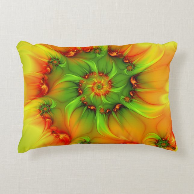 Psychedelische Farben Modernes Abstraktes Fraktal  Dekokissen (Vorderseite)