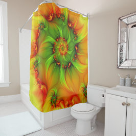 Psychedelische Farben Modernes Abstraktes Fraktal  Duschvorhang