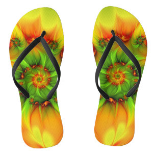 Psychedelische Farben Modernes Abstraktes Fraktal  Flip Flops