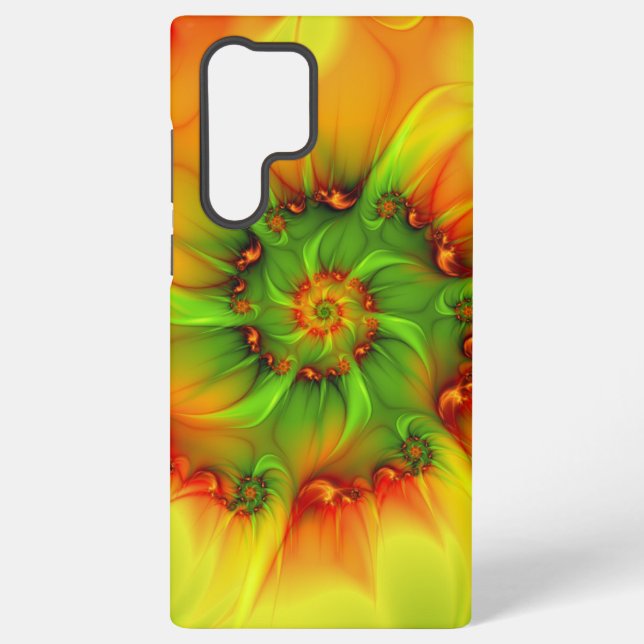 Psychedelische Farben Modernes Abstraktes Fraktal  Samsung Galaxy Hülle (Rückseite)