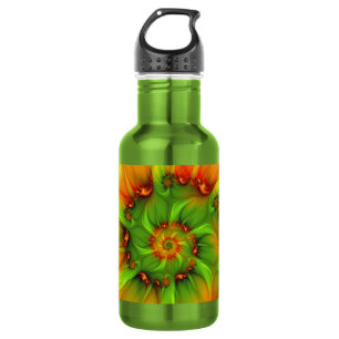 Psychedelische Farben Modernes Abstraktes Fraktal Trinkflasche