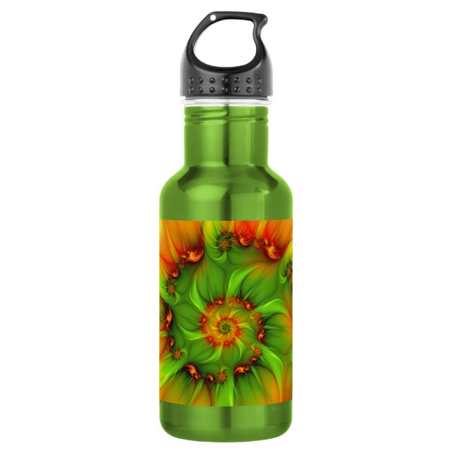 Psychedelische Farben Modernes Abstraktes Fraktal  Trinkflasche (Vorderseite)