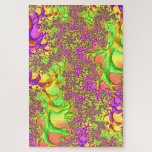 Psychedelische farbenfrohe Acid-Trip-Abstrakte Fra Puzzle