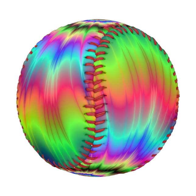 Psychedelische Farbexplosion Baseball (Schrägansicht)