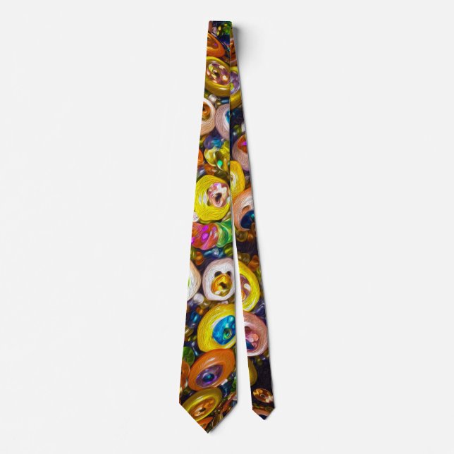 Psychedelische farbige Tasten Neck Tie Krawatte (Vorderseite)