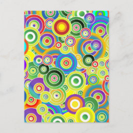 Psychedelische Farbkreise - Coole Postkarte