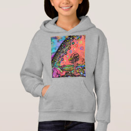 Psychedelische Flammarion-Radierung Trippy-Regenbo Hoodie