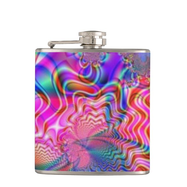 Psychedelische Flasche von Groovy Timz - Geschenke Flachmann (Vorderseite)
