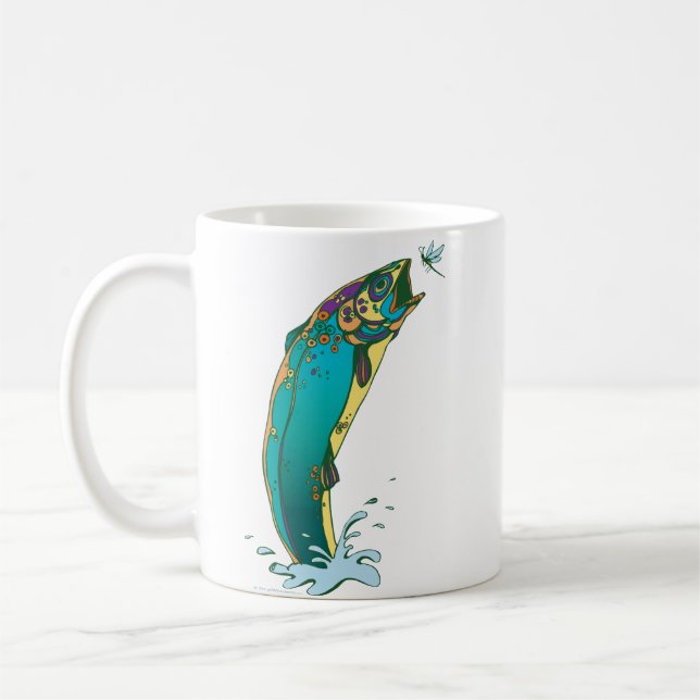 Psychedelische Forellenfischerei Kaffeetasse (Links)