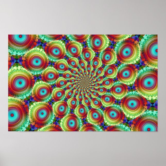 Psychedelische Fraktal Art Poster (Vorne)