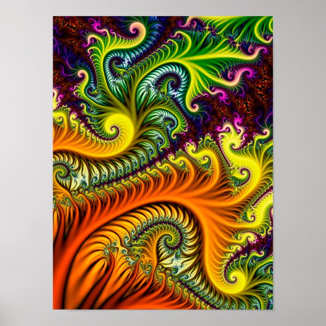 Psychedelische Fraktal Art Poster (Vorne)