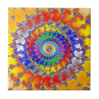Psychedelische Fraktal Spirals Fliese