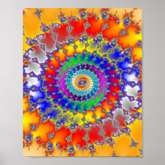 Psychedelische Fraktal Spirals Poster