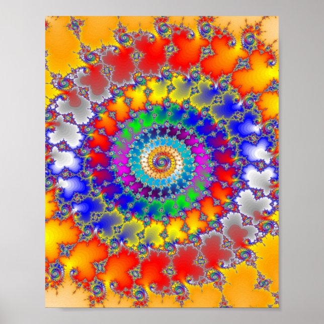 Psychedelische Fraktal Spirals Poster (Vorne)