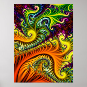 Psychedelische Fraktalkunst Poster