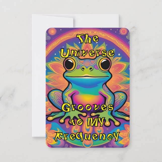 Psychedelische Frog Vibes für Selbstvertrauen RSVP Karte (Vorderseite)