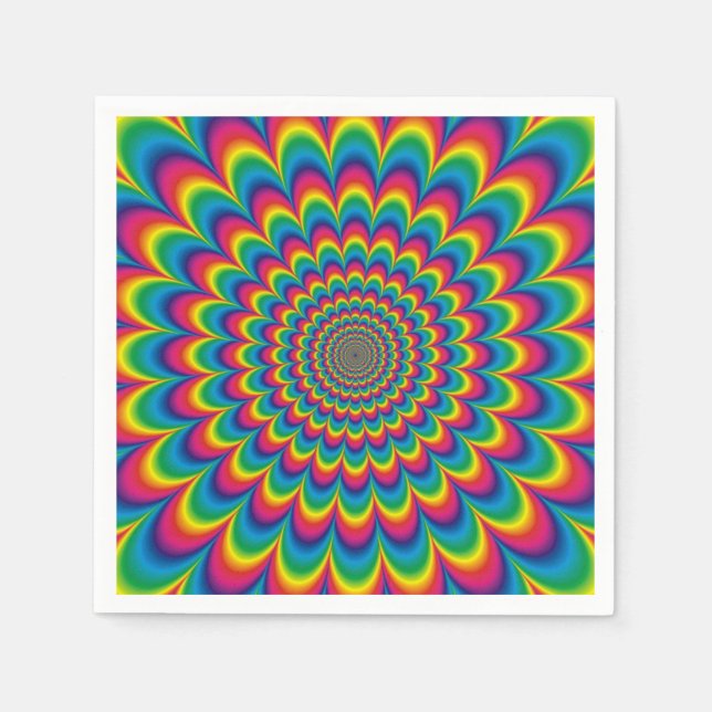 Psychedelische Gefärbte Krawatte Disposable Napkin Serviette (Vorderseite)