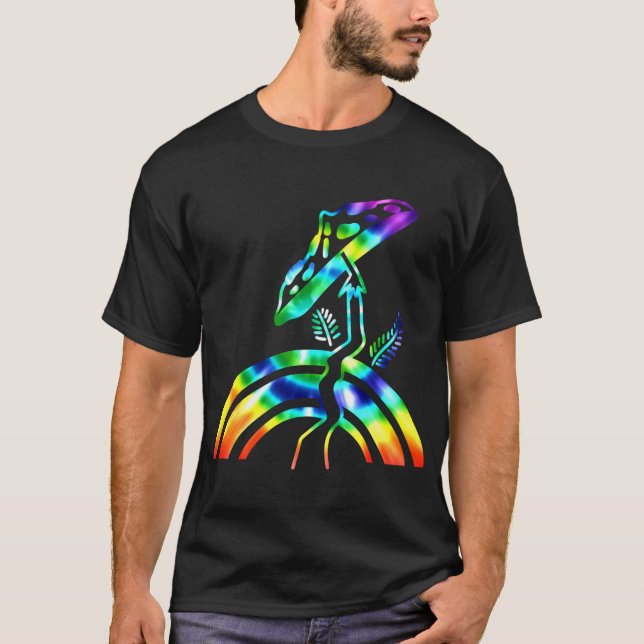 Psychedelische Gefärbte Krawatte Pilze Trippy Rain T-Shirt (Vorderseite)