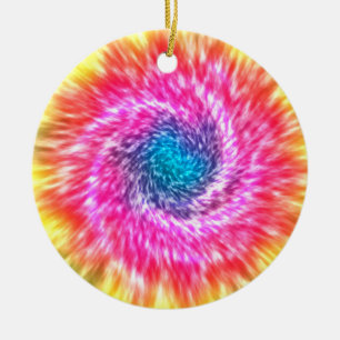 Psychedelische Gefärbte Krawatte Weihnachtsschmuc Keramik Ornament