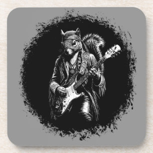 Psychedelische Gitarren-Eichhörnchen - Lustiger Vi Getränkeuntersetzer