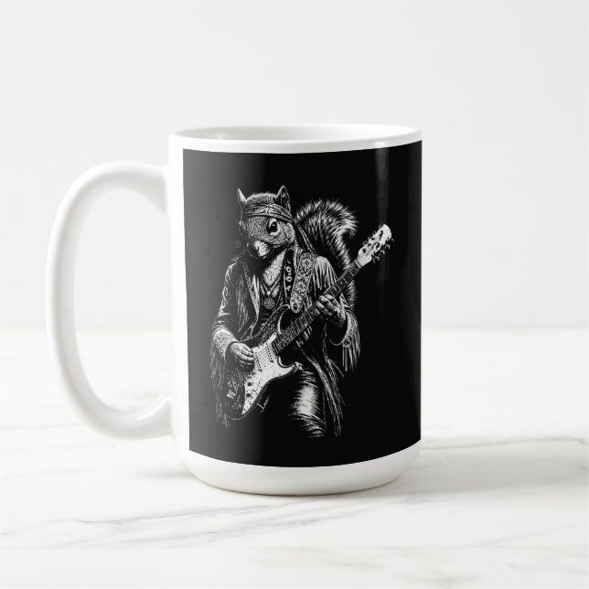 Psychedelische Gitarren-Eichhörnchen - Lustiger Vi Kaffeetasse (Links)