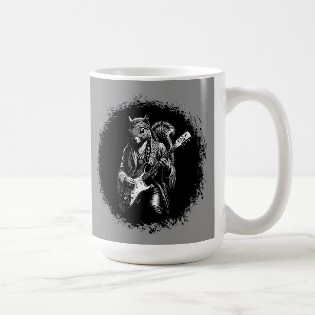 Psychedelische Gitarren-Eichhörnchen - Lustiger Vi Kaffeetasse (Rechts)