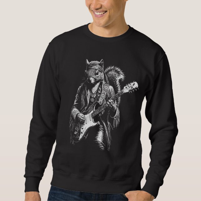 Psychedelische Gitarren-Eichhörnchen - Lustiger Vi Sweatshirt (Vorderseite)