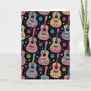 Psychedelische Gitarren-Geburtstagskarte Karte