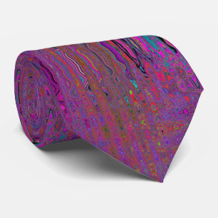 Psychedelische Groovy Magenta Retro-Atomwellen Krawatte