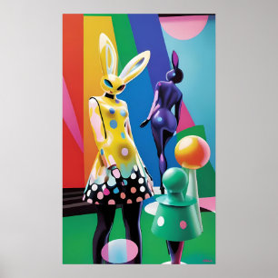 Psychedelische Hasenwelt Poster
