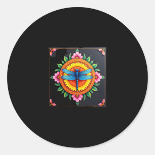 Psychedelische Heilige Geometrie Mandala Insekt Na Runder Aufkleber