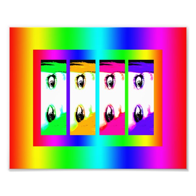 Psychedelische, helle Augen Fotodruck (Vorne)