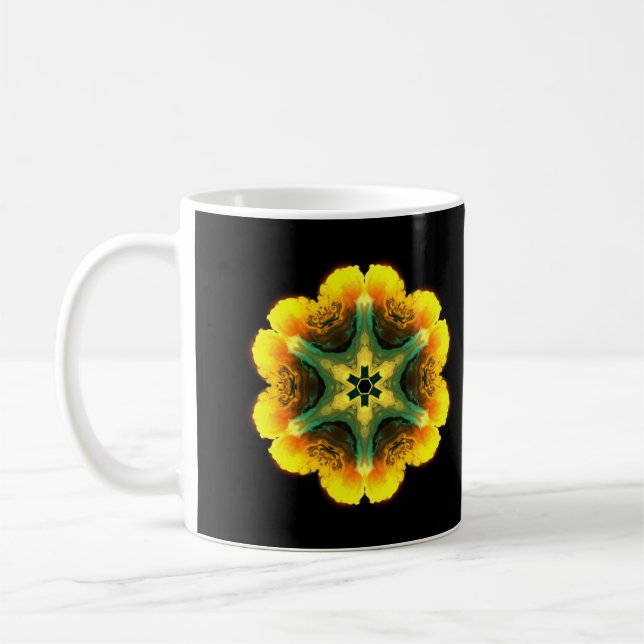 Psychedelische Hippie-Blume Kaffeetasse (Links)