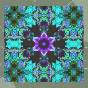 Psychedelische Hippie-Blume Lila Aquamarin und sch Schal