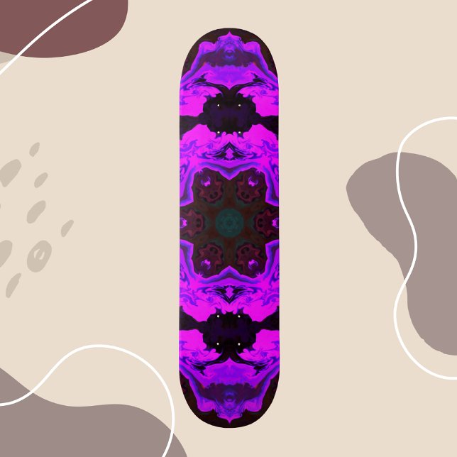 Psychedelische Hippie-Blume Lila Skateboard (Von Creator hochgeladen)