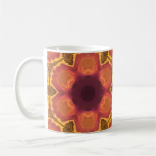 Psychedelische Hippie-Blume Orange Lila und gelb Kaffeetasse